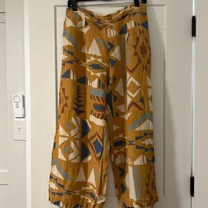 Anthro pull on wide leg cropped pants